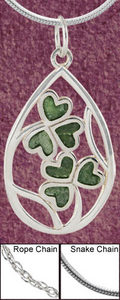 Connemara Marble Sterling Shamrock Necklace