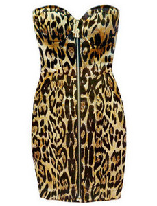 леопардовое платье-бюстье