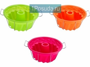 Форма для выпечки (силикон, форма кекс на металлическом каркасе, размер: 23*10см)