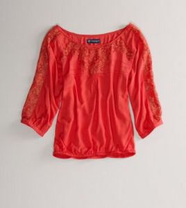 AE Paneled Lace Boho Top