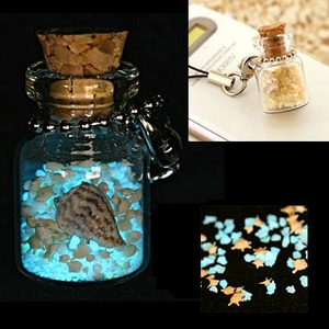 Luminous Star Sand from Secret Beach of Okinawa Cell Phone Strap