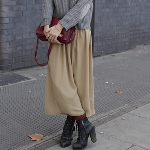 american apparel 'camel' chiffon full length skirt