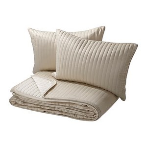 Покрывало и 2 чехла на подушку КАРИТ, светло-бежевый