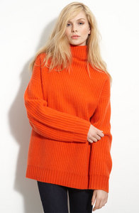 Leith 'Fisherman' Oversized Cashmere Turtleneck Sweater