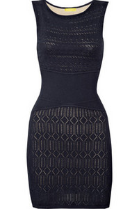 Cutout pointelle-knit dress