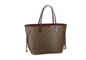 сумка lv neverfull в шашечку, среднего размера