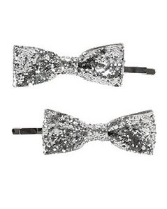 Glitter Bow Hair Pin Two-Pack