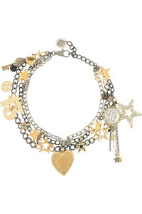 Dolce & Gabbana Brass and glass crystal charm necklace