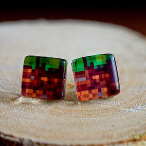 Dirt Block earring studs