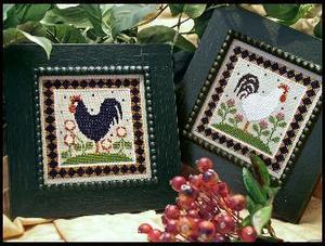 Two Roosters by Little House Needleworks