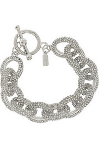 Kenneth Jay Lane | Silver-plated pavй crystal chain bracelet | NET-A-PORTER.COM