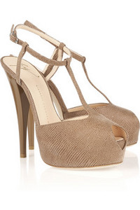 Giuseppe Zanotti Stingray-effect leather T-bar sandals