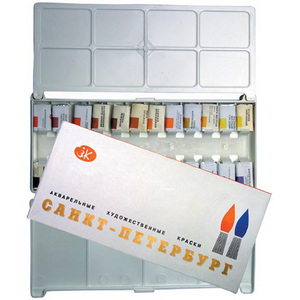 Краски Санкт-Петербург 24 цвета  Набор акварельных художественных красок.