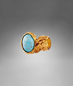 YSL Arty Oval Ring with Turquoise Stone