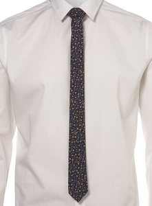 Navy Winter Floral Tie