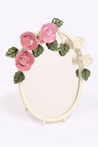 Miroir motif roses - Rose