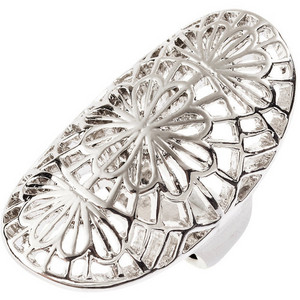 &#9679; H&M Silver Ring With A Lace-Pattern