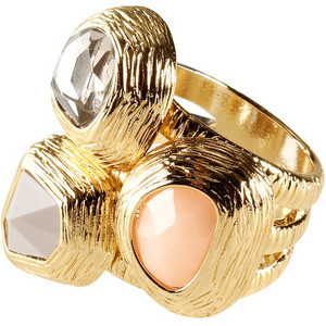 &#9679; H&M Ring With Nude Stones