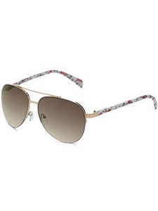 Agatha Floral Print Temple Aviator Sunglasses