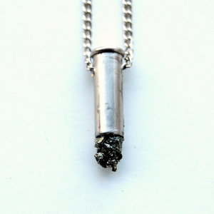 GALAXY raw pyrite bullet crystal necklace