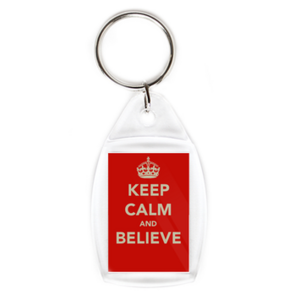 Брелок Keep Calm and Believe 4,2x2,9 см на Printdirect.ru