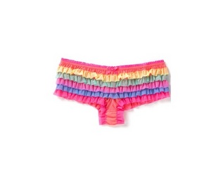 RAINBOW FRILLY MESH SHORT