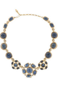 KENNETH JAY LANE 22-karat gold-plated crystal necklace