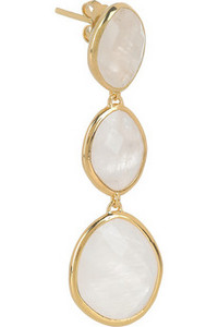 MONICA VINADER Nugget 18-karat gold-plated moonstone earrings