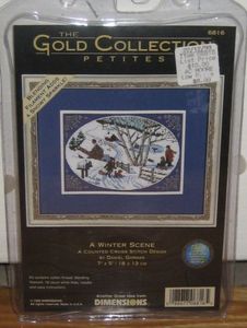 Dim Gold Petite Winter Scene