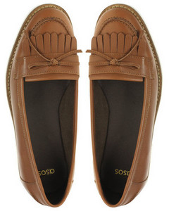 Leather Loafer Shoes with Contrast Sole