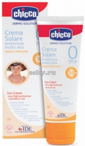 Крем Chicco детский солнцезащитный SPF 50+ 75 мл.