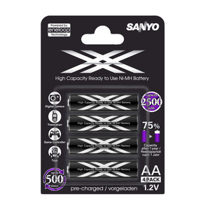 4 аккумулятора SANYO eneloop XX AA 2500 mAh