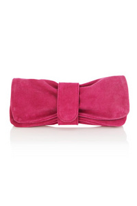 Suede Bow Clutch Bag - Oasis