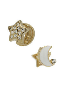 Gold Moon and Star Earrings