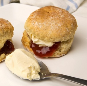 scones, clotted cream and jam