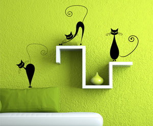 vinyl wall cats