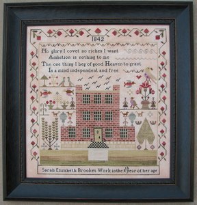 Sarah Elizabeth Brooke 1842 - Cross Stitch Pattern, Thread Pack