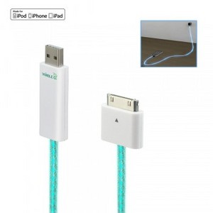 Dexim Visible Green Cable Usb (DWA063) кабель для iPhone с подсветкой