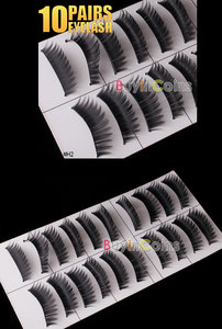 10 Pair Thick Soft Long False Eyelashes Eye Lashes #H2