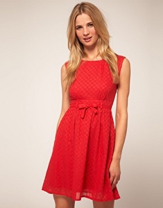 Kookai Embroidered Dress With Full Skirt