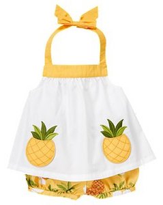 Pineapple Halter Top Two-Piece Set