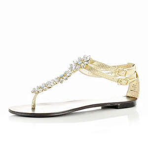 GOLD FLOWER SANDALS