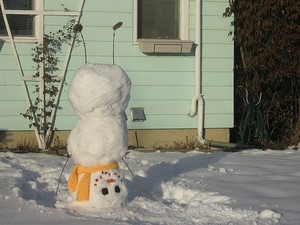 слепить не стандартного снеговика