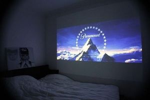 bed, projector & my love