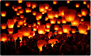 запустить китайский небесный фонарик