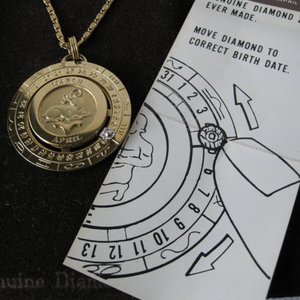 Vintage Pierre Cardin Diamond Aries Zodiac Pendant