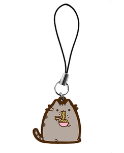 Pusheen eating ramen phone charm