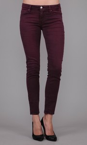 burgundy waxed denim