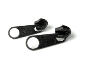 Black zipper long stud earring