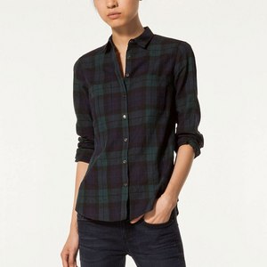 NAVY CHECKED COTTON SHIRT